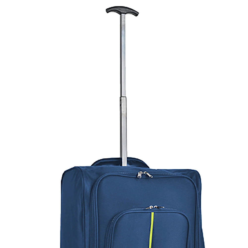 Set 3 Valigie Morbide Trolley da Viaggio Blu e Verde Bagaglio a Mano 50-55-60 cm