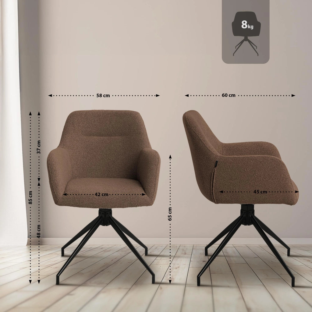 Sedia per sala da pranzo Merlinda in tessuto Teddy 5