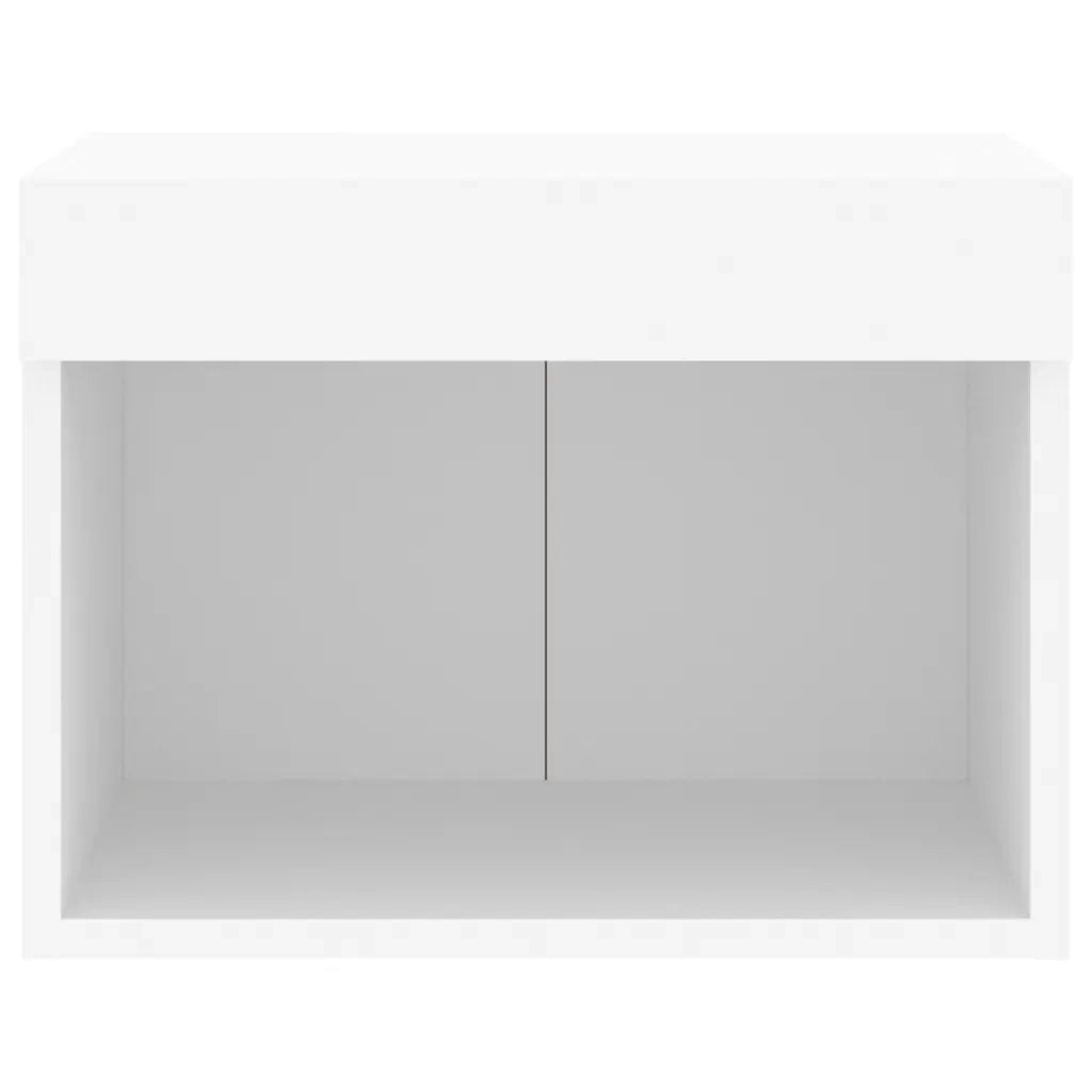 Comodini con Luci LED a Parete 2pz Bianchi 837114