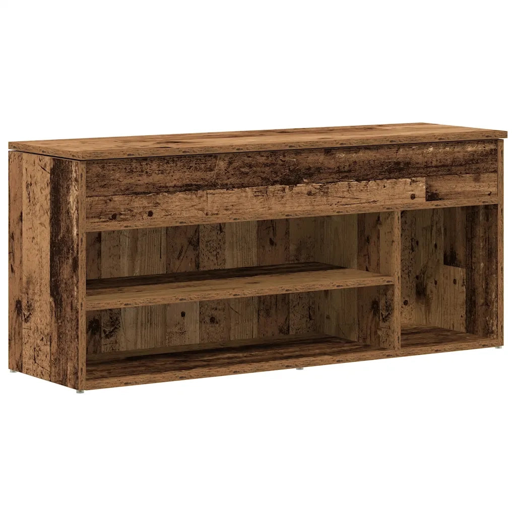 Scarpiera Legno Antico 102x30,5x45 cm in Legno Multistrato
