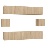 Set di Mobili Porta TV 6 pz | Armadietto TV | Mobile Porta TV Rovere Sonoma in Legno Multistrato