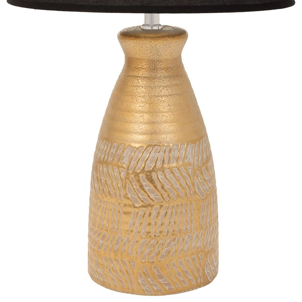 Lampada da tavolo in ceramica dorata 14,5x14,5x35,5h