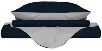 Copripiumino con Sacco e Federe Doubleface Blu Scuro/Grigio Chiaro 1 Piazza e Mezzo
