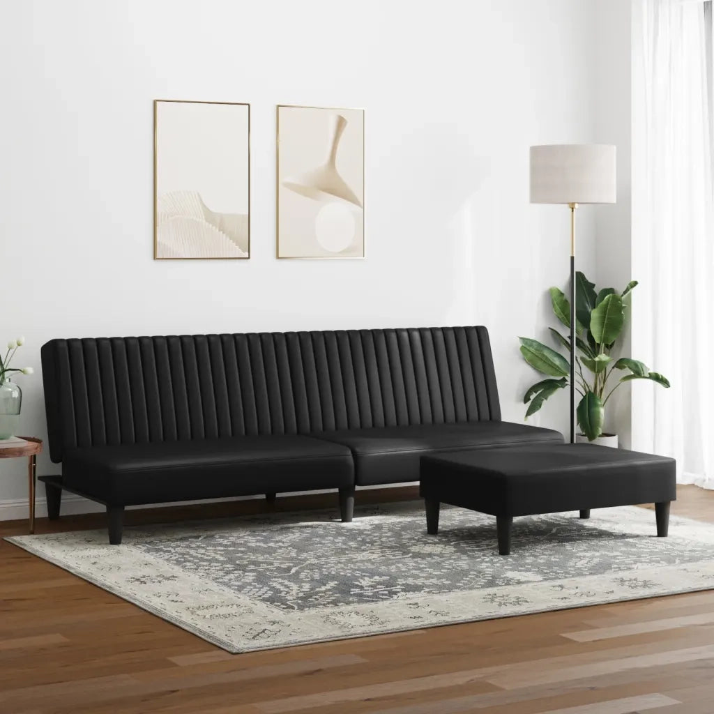 Set di Divani 2 pz Nero in Similpelle