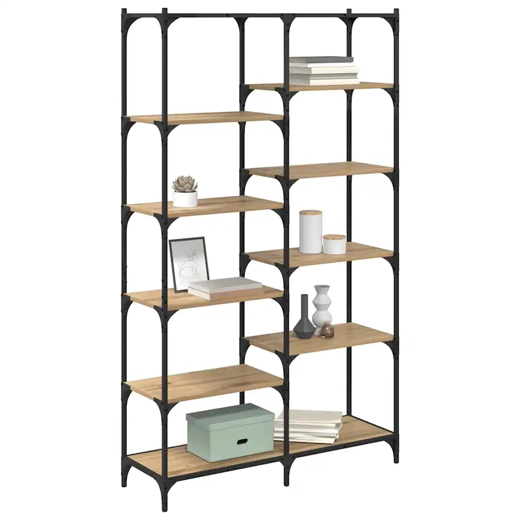 Libreria-Scaffale per Libri-Mobile di Stoccaggio rovere artigianale 100 x 32 x 170 cm Legno multistrato