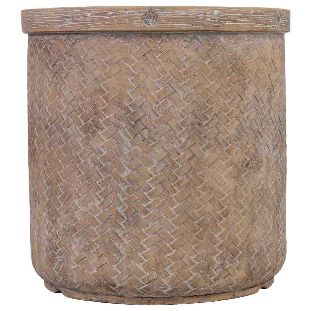 Fioriera in fibra di vetro marrone 36x36x37,5 cm