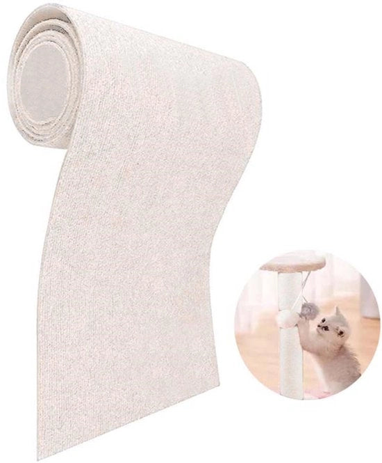Krasmattone per gatti autoadesiva per parete Krasmattone autoadesiva per protezione di divano Krasmattone per gatti con adesivo (beige, 40 x 100 cm)