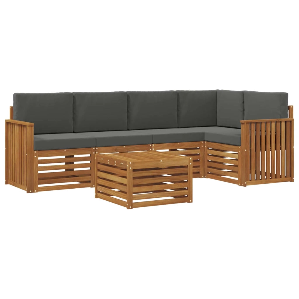 Set divano sezionale con cuscino 6 pcs Naturale e Antracite 3374847