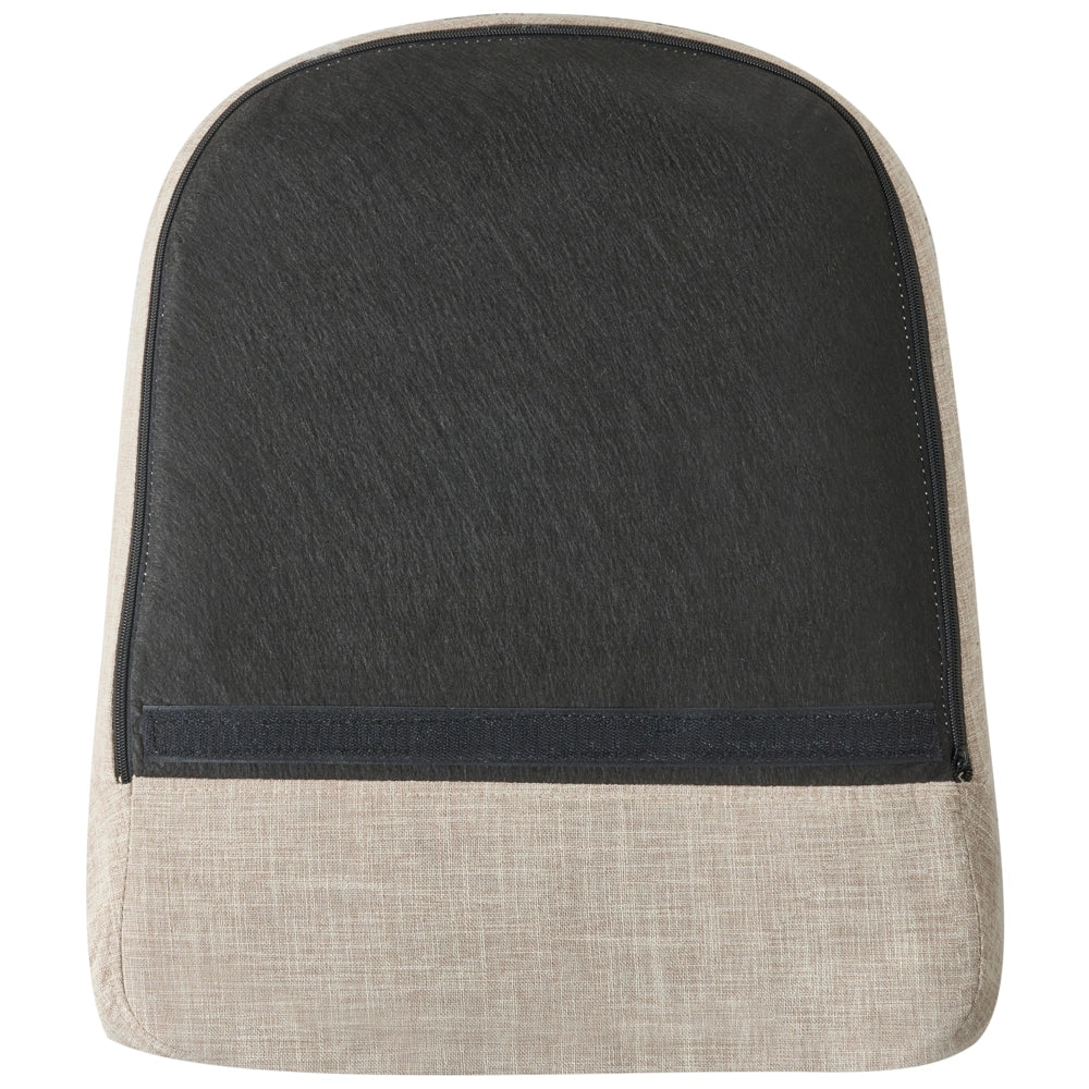 Sedia A Dondolo Tessuto Beige Gambe In Metallo Pattini In Legno Moderni