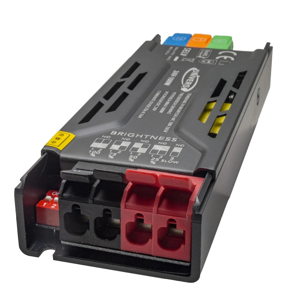 Alimentatore Stabilizzato 24V 2 Uscite 100W Passivo Dimmerabile Trasformatore Slim 4.16A per strisce luci LED