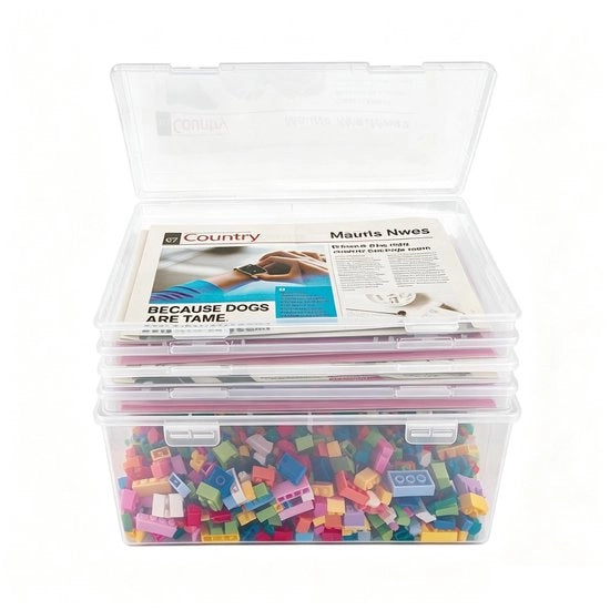 Organizzatore da archiviazione portatile per documenti A4 - 5 pezzi - Box di archiviazione - 10 litri di capacità - Robusto e duraturo - 5 pezzi