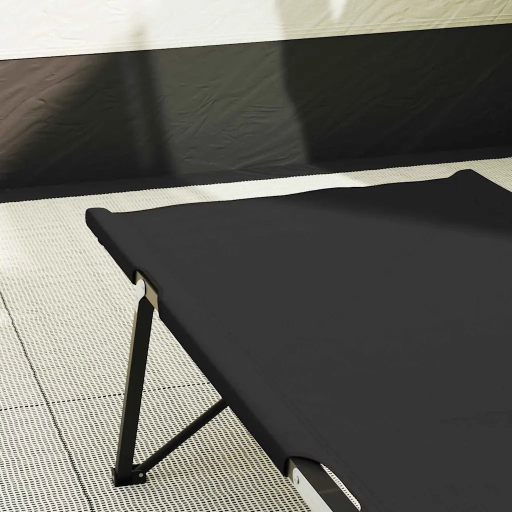 Letto da campeggio pieghevole 2 pz Nero 206 x 76 x 74 cm CFW1604316