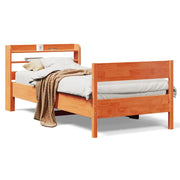Letto singolo | Letto per adulti | Letto senza Materasso Marrone Cera 75x190 cm in Legno di Pino