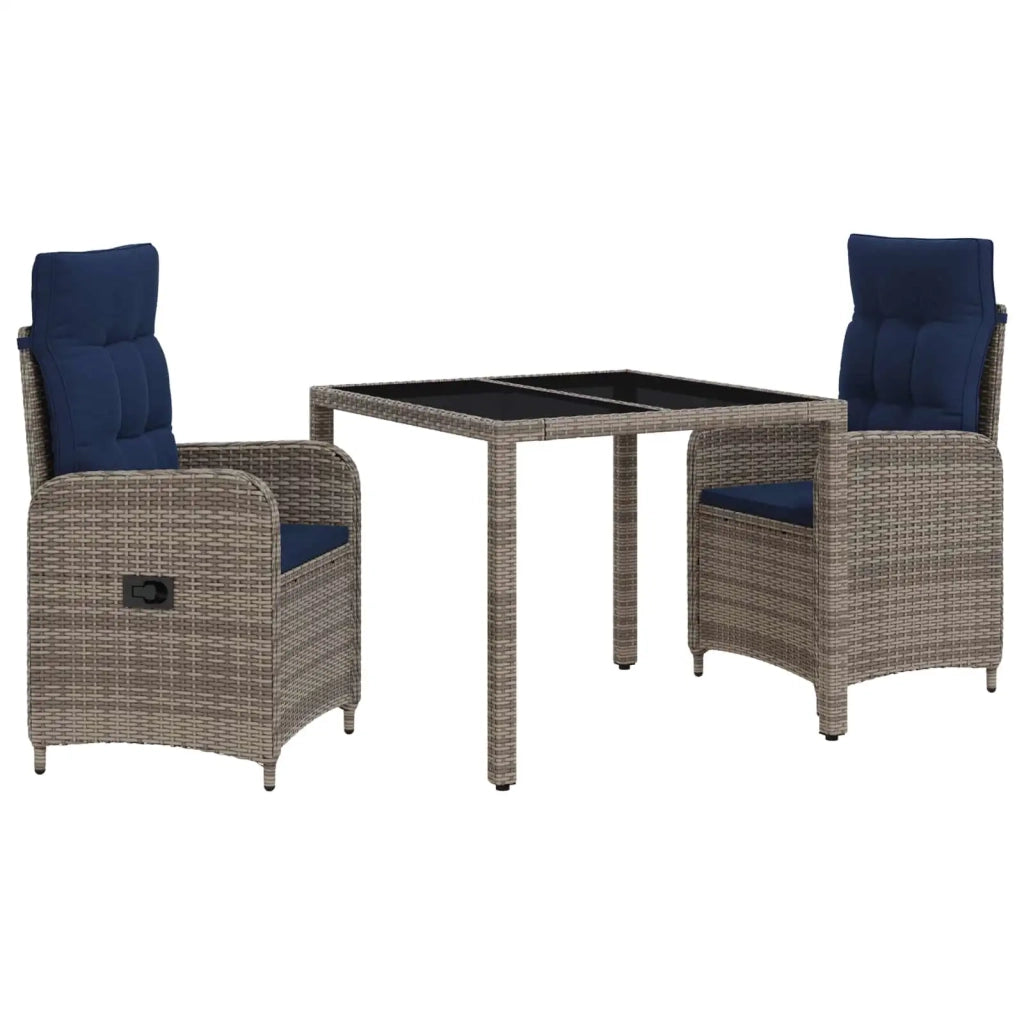 Set da pranzo per esterni 3 pz polyrattan 3422328