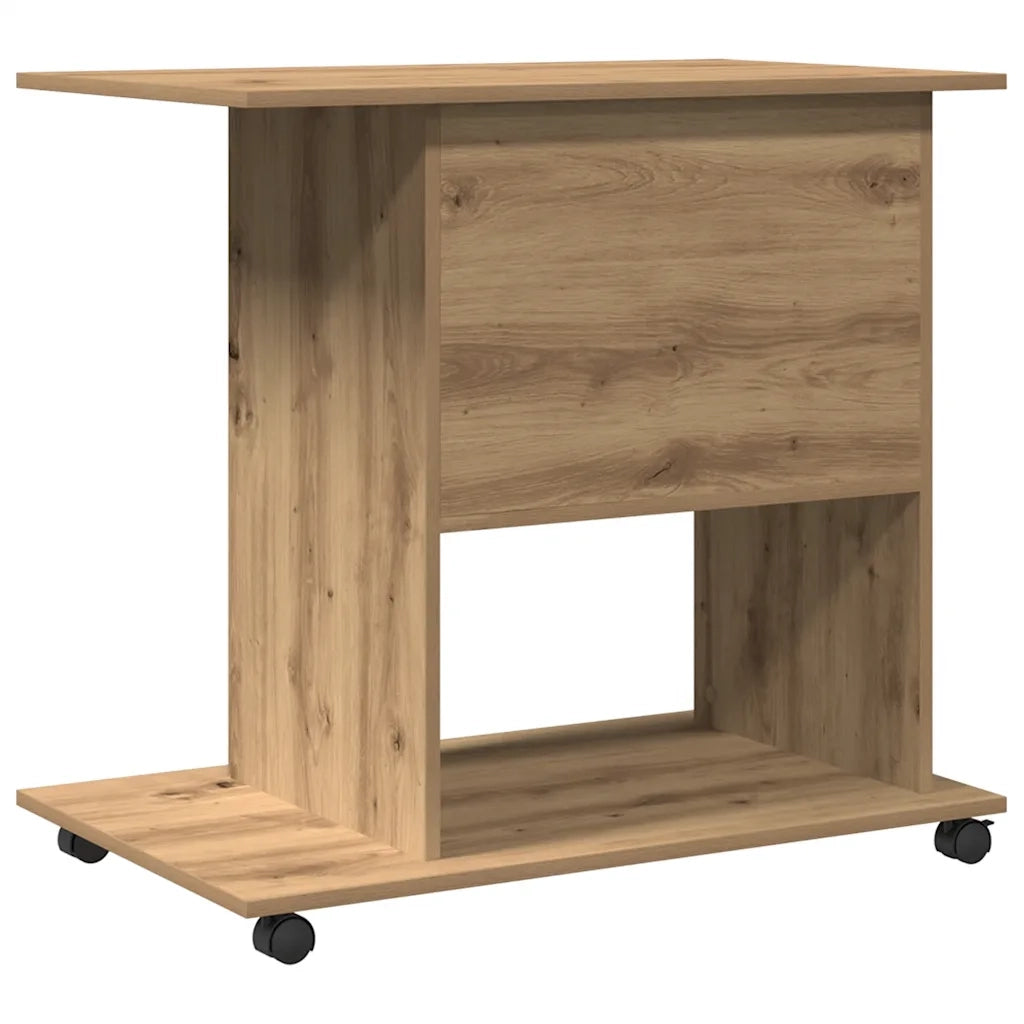 Scrivania Computer Rovere Artigianale Legno Multistrato