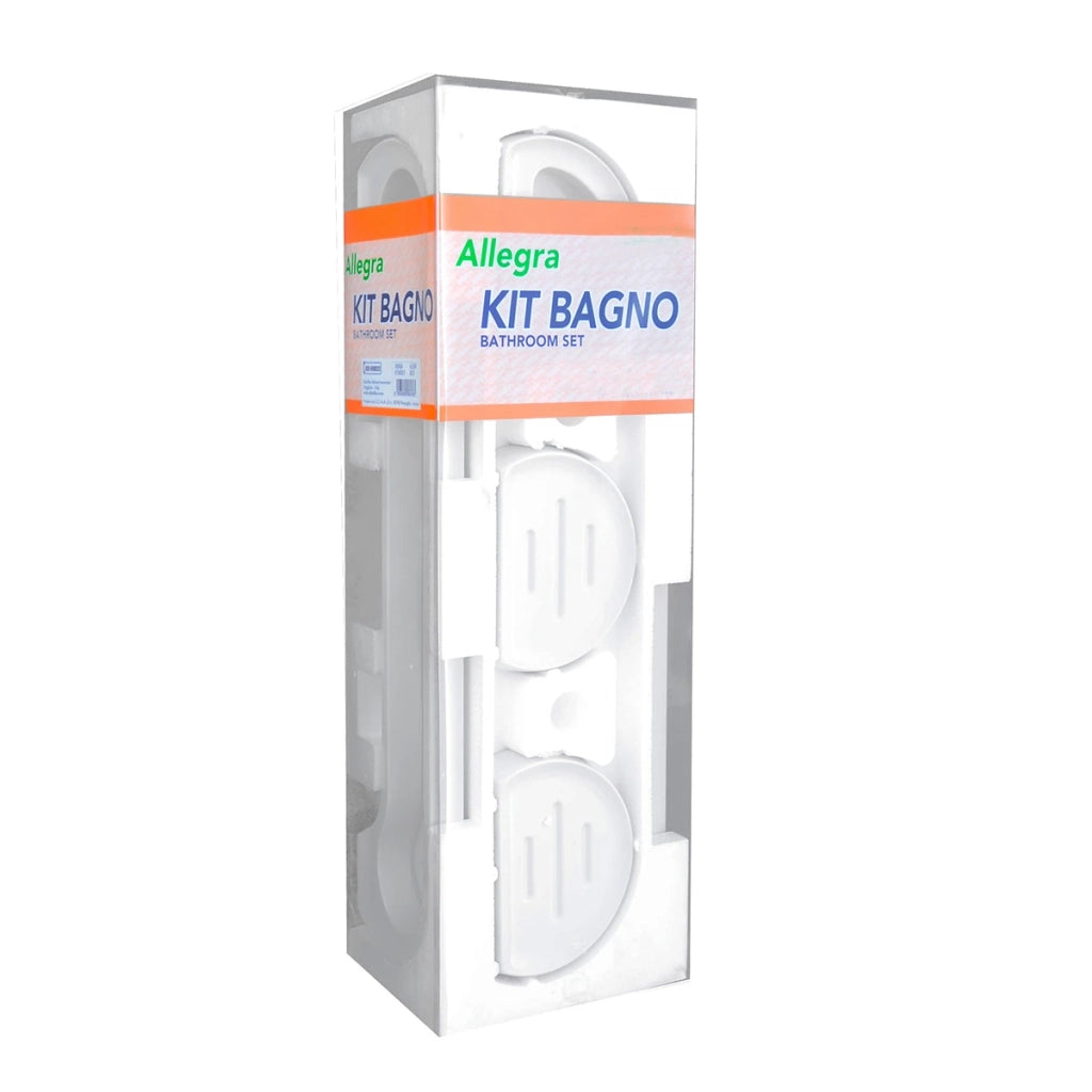 Set accessori bagno 8 pezzi METAF Serie Allegra Bianco