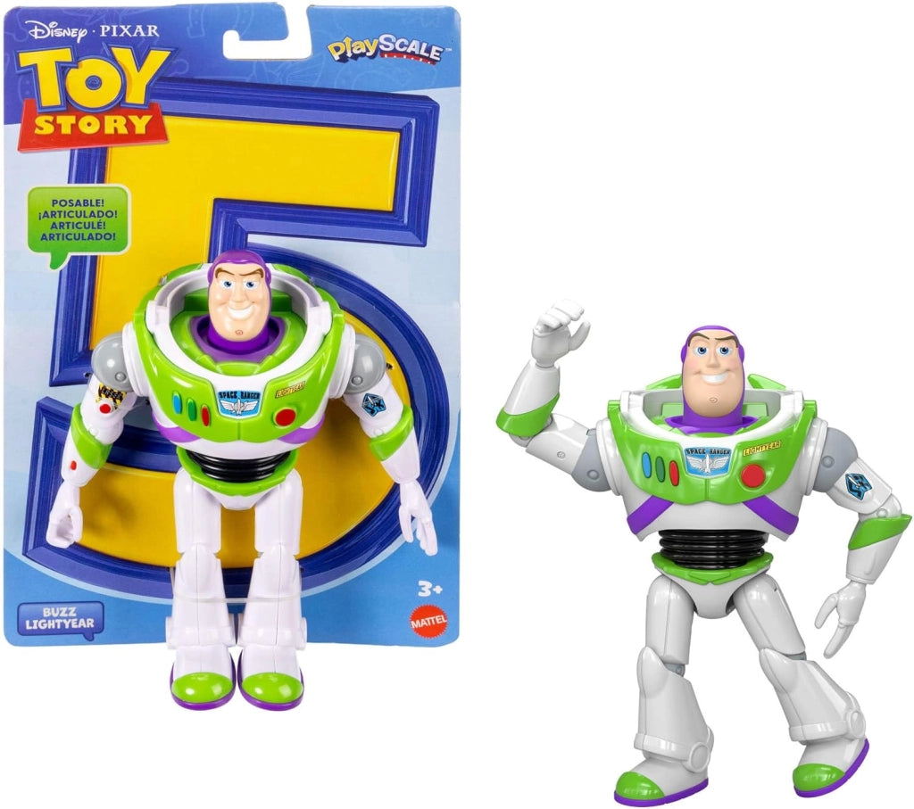 Disney Pixar Toy Story 5 - Buzz Lightyear Space Ranger, action figure da 18cm con 10 punti di articolazione, design fede