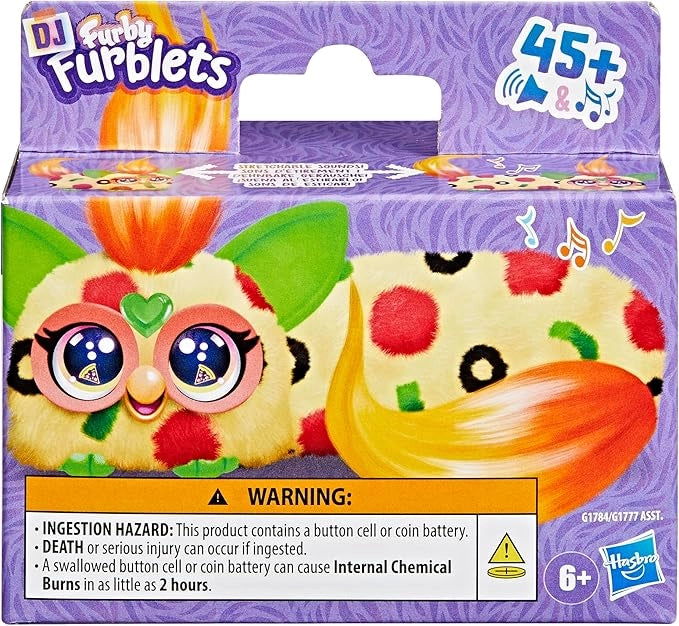 Furby DJ Furblets, Pepp-Oh-Roni, Peluche - Hasbro - Piu di 45 suoni estendibili - Eta 6+