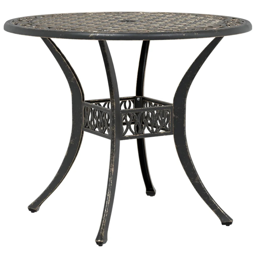 Tavolo da Giardino Bronzo Ã˜90x75 cm in Alluminio Pressofuso