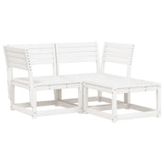 Set Divani da Giardino 3 pz | Set Salotto da Giardino Bianco in Legno Massello di Pino