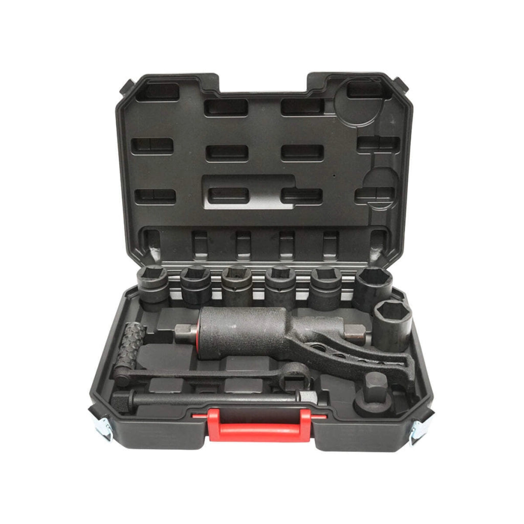 Chiave per smontare ruote di camion con riduttore a 2 velocità con bussole da 24, 27, 30, 32, 33, 36, 38 mm Breckner Germany