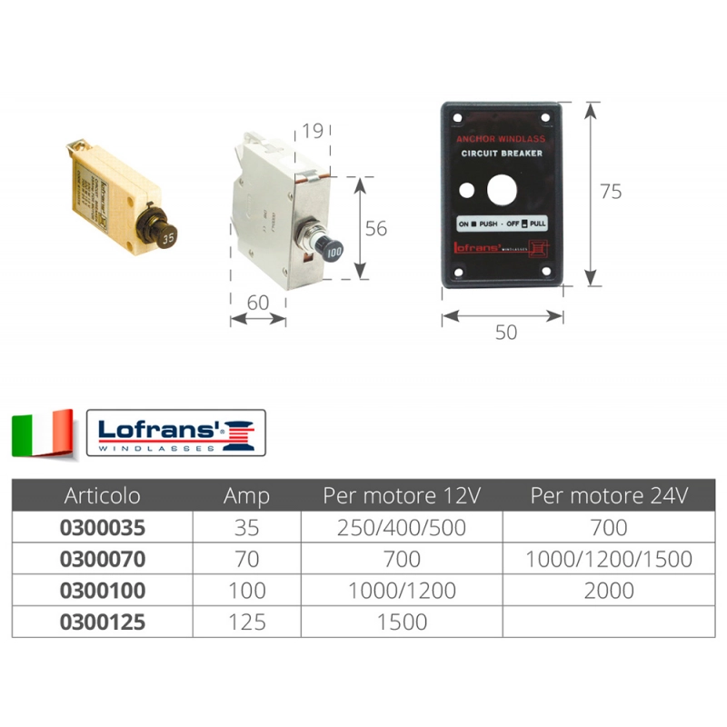 MAGNETO TERMICO 70 AMP.
