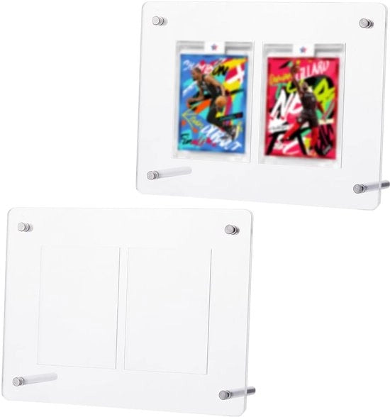 Displayframe per Sportkaart doppio sloto - Ospita per Carte da Scambio - Materiale PVC - Protezione contro Polvere e Sporcizia - Dimensioni 7,87 x 2,48 x 5,59 pollici