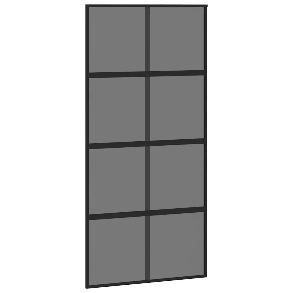 Porta Scorrevole Ferramenta Nera 102,5x205 cm Vetro Temperato 3375977