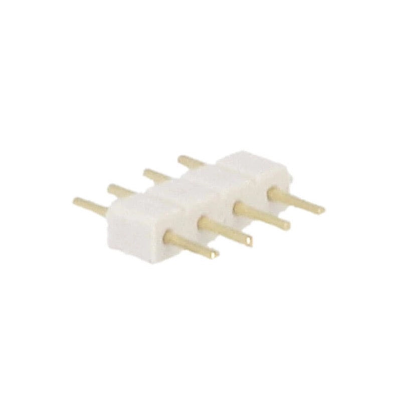 10 PZ Spina Maschio 4 Pin Bianca per Collegamento Striscia Led RGB Controller