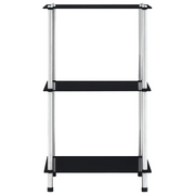 Scaffale a 3 Livelli Nero 40x40x67 cm in Vetro Temperato 249509