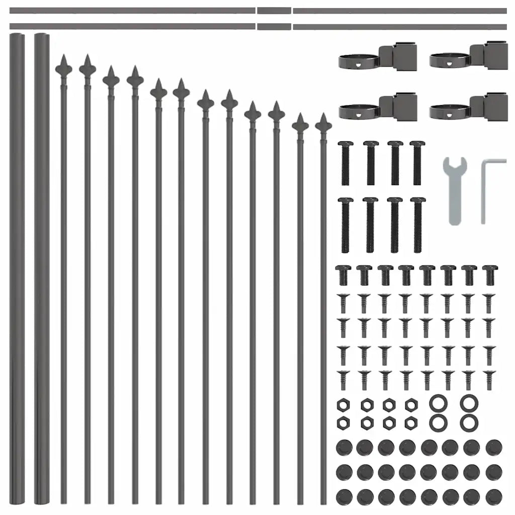 Recinzione per Giardino 6 pcs Grigio 170 x 140 cm