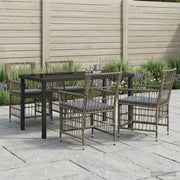 Set da pranzo per esterni 5 pz Grigio polyrattan 3448927