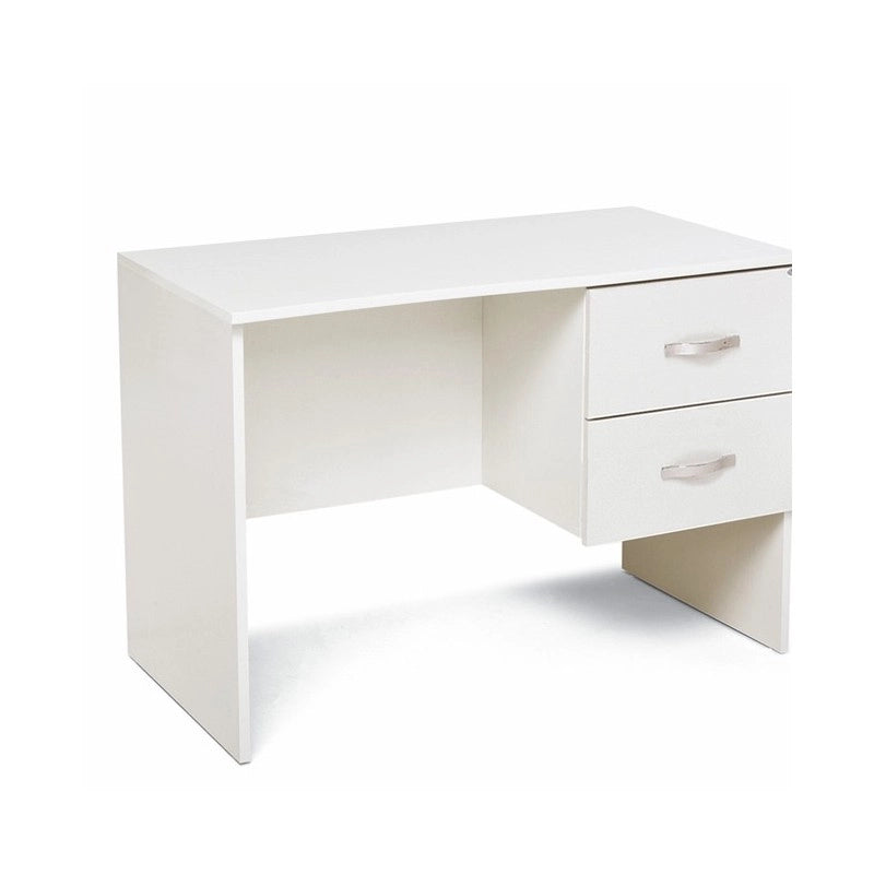 Scrivania 2 cassetti Bianco Frassinato in legno nobilitato H.75x119x64 cm