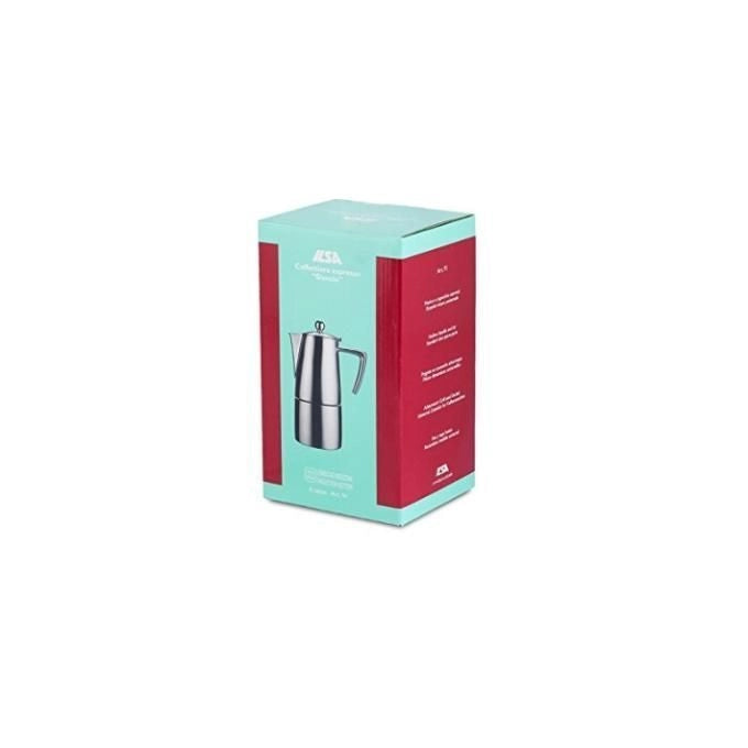 Ilsa Caffettiera Moka Slancio 6 tazze 35 cl Acciaio Inox 18-10 Satinata per Induzione colore Argento