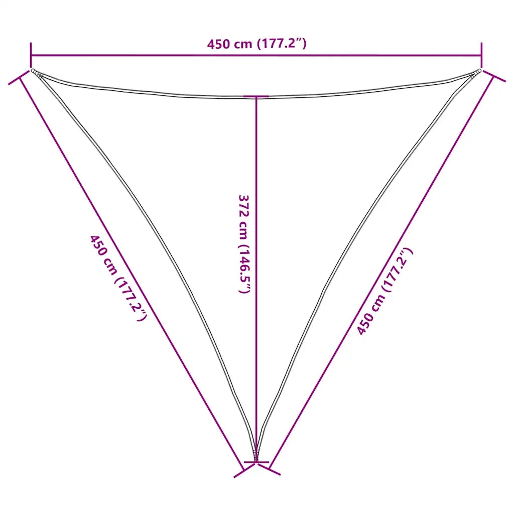 Parasole a vela | Telo Ombra | Vela da ombra Oxford Triangolare 4,5x4,5x4,5 m Nero