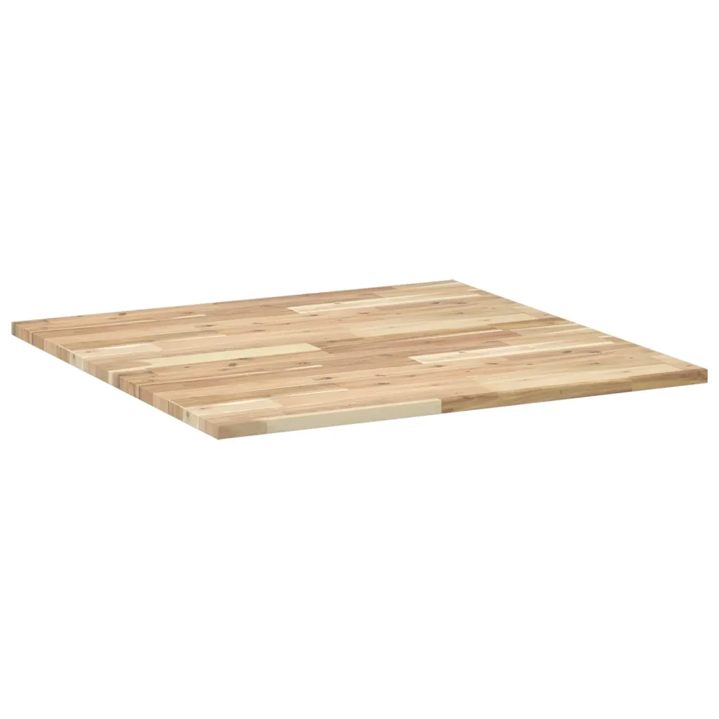 Piano Tavolo | Superficie Tavolo | Piano Scrivania Quadrato 80x80x2 cm in Legno Massello di Acacia