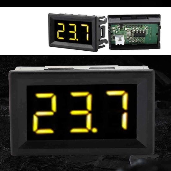 Digitale Voltmetro 0.56 Pollici a Filo di Acciaio DC 25-30V Voltmetro Acqua-Resistente con Indicatore LED a LED Giallo