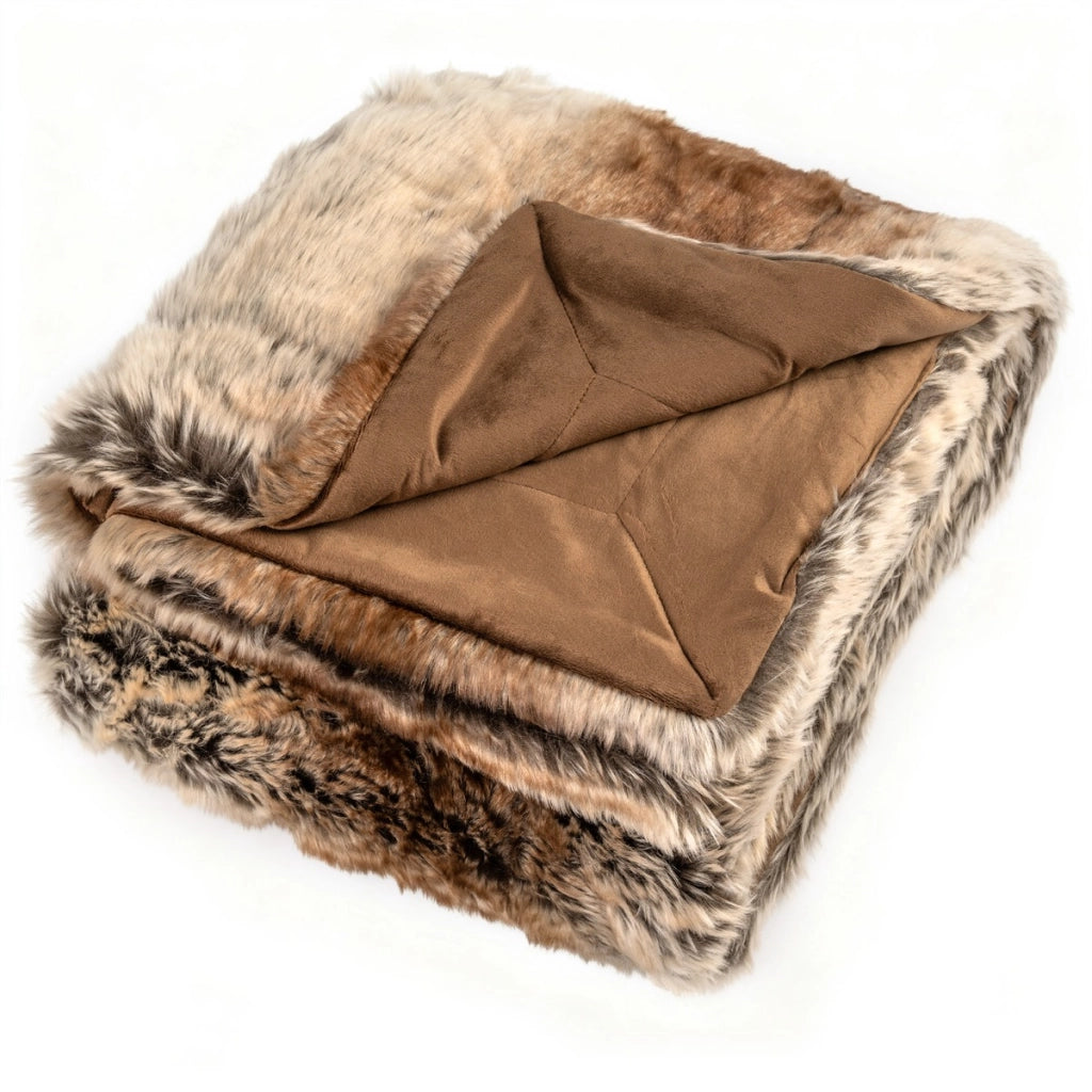 Coperta in pelliccia sintetica morbida e soffice pelliccia sintetica di procione, Coperta plaid di lusso spesso caldo per letto-Coperta