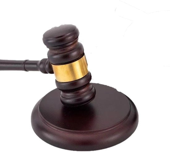 Hammer per riunioni formali - Costruzione in legno robusto - Lunghezza 24,5 cm - Legno naturale
