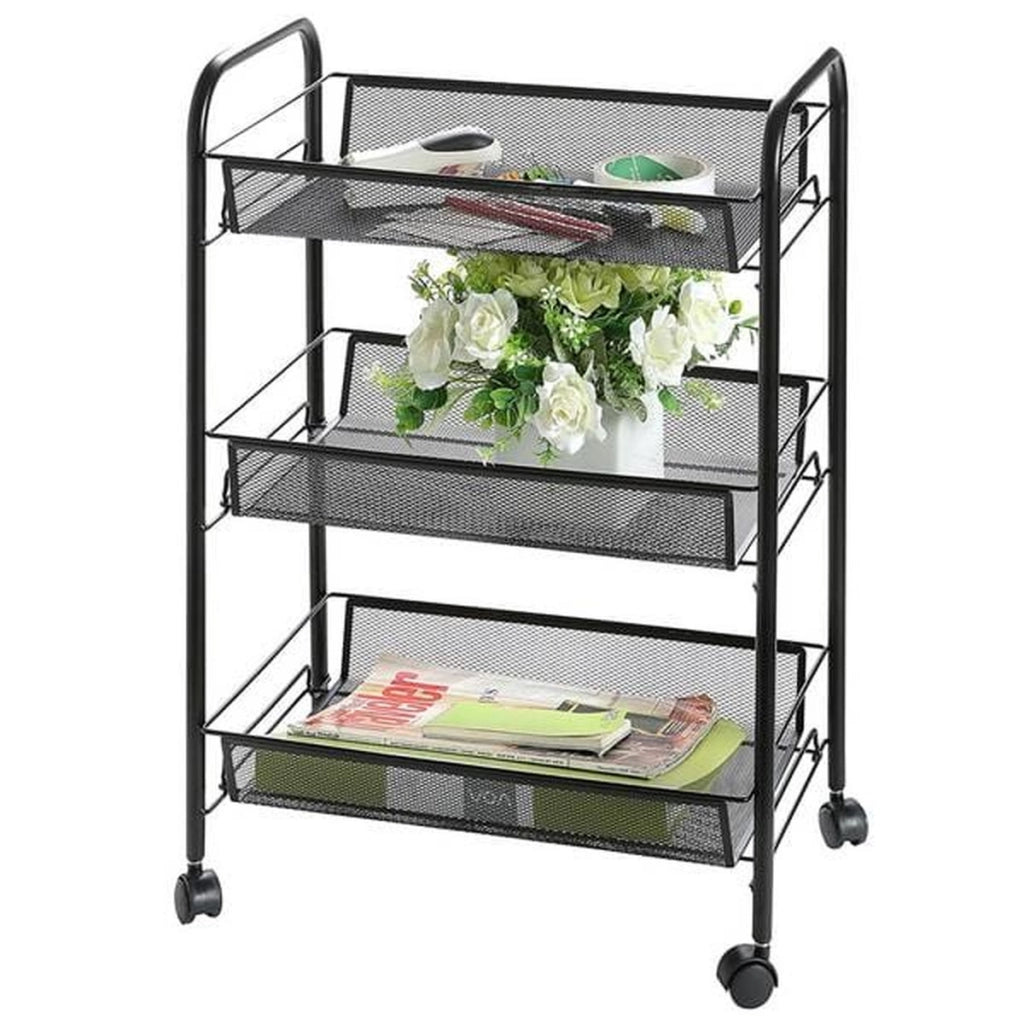 Carrello da cucina a 3 ripiani con ruote