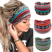 3 set di fascette stampate, cuffie elastiche ampie, bende anti-slip per capelli per yoga, corsa, sport, allenamento, cuffie boho, accessori per capelli per donne