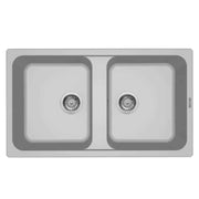 Lavello Elleci Incasso 2 vasche 86x50 Life 450 Granitek Grigio Aluminium LM245079