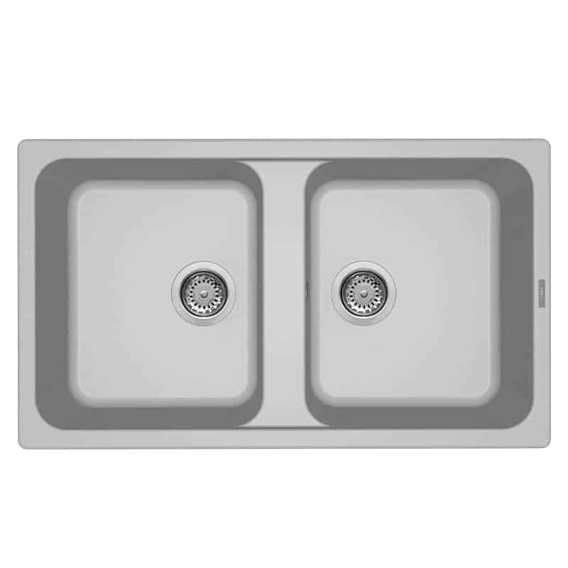 Lavello Elleci Incasso 2 vasche 86x50 Life 450 Granitek Grigio Aluminium LM245079