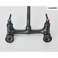 ALEX | rubinetto miscelatore catering rubinetto a parete nero | professionale da cucina in acciaio inox lungo e piatto| acqua ristorante bocca dritta