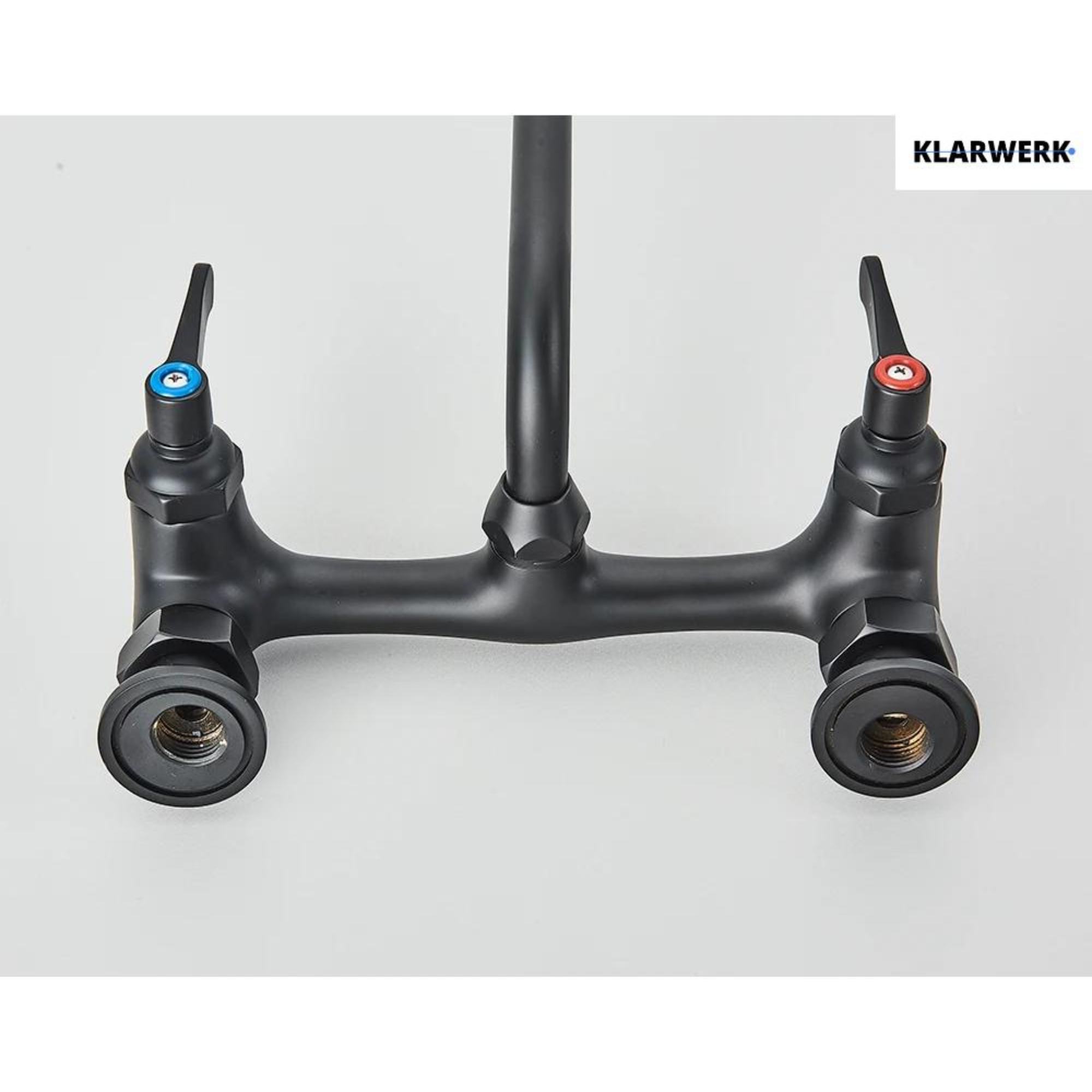 ALEX | rubinetto miscelatore catering rubinetto a parete nero | professionale da cucina in acciaio inox lungo e piatto| acqua ristorante bocca dritta