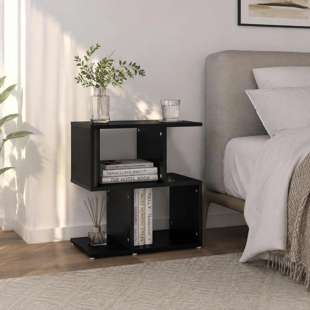 Black Bedside Table 50x30x51.5 Cm, Engineered Wood