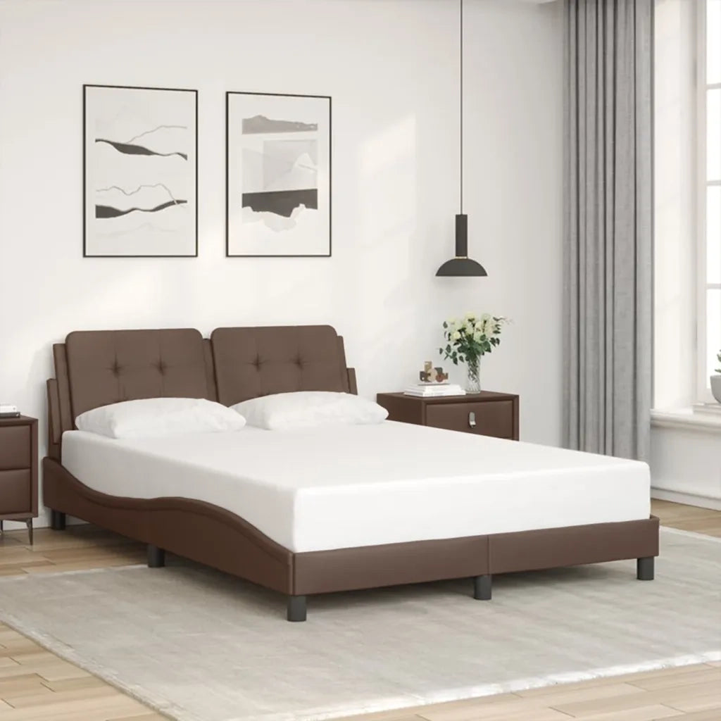 Giroletto con Luci LED Marrone 120x200 cm in Similpelle