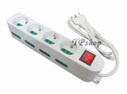 MULTIPRESA ELETTRICA CIABATTA PRESA 12 POSTI 4 SHUKO INTERRUTTORE SICUREZZA