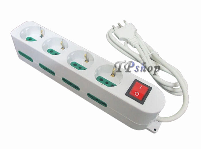 MULTIPRESA ELETTRICA CIABATTA PRESA 12 POSTI 4 SHUKO INTERRUTTORE SICUREZZA