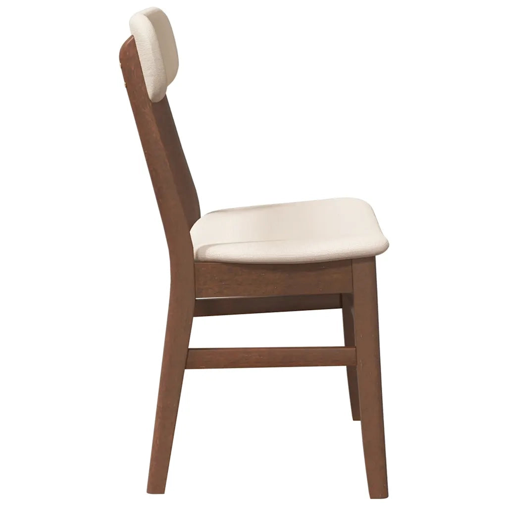 Sedie da Pranzo con Cuscini 2pz Marrone Legno Massello di Hevea 4102435